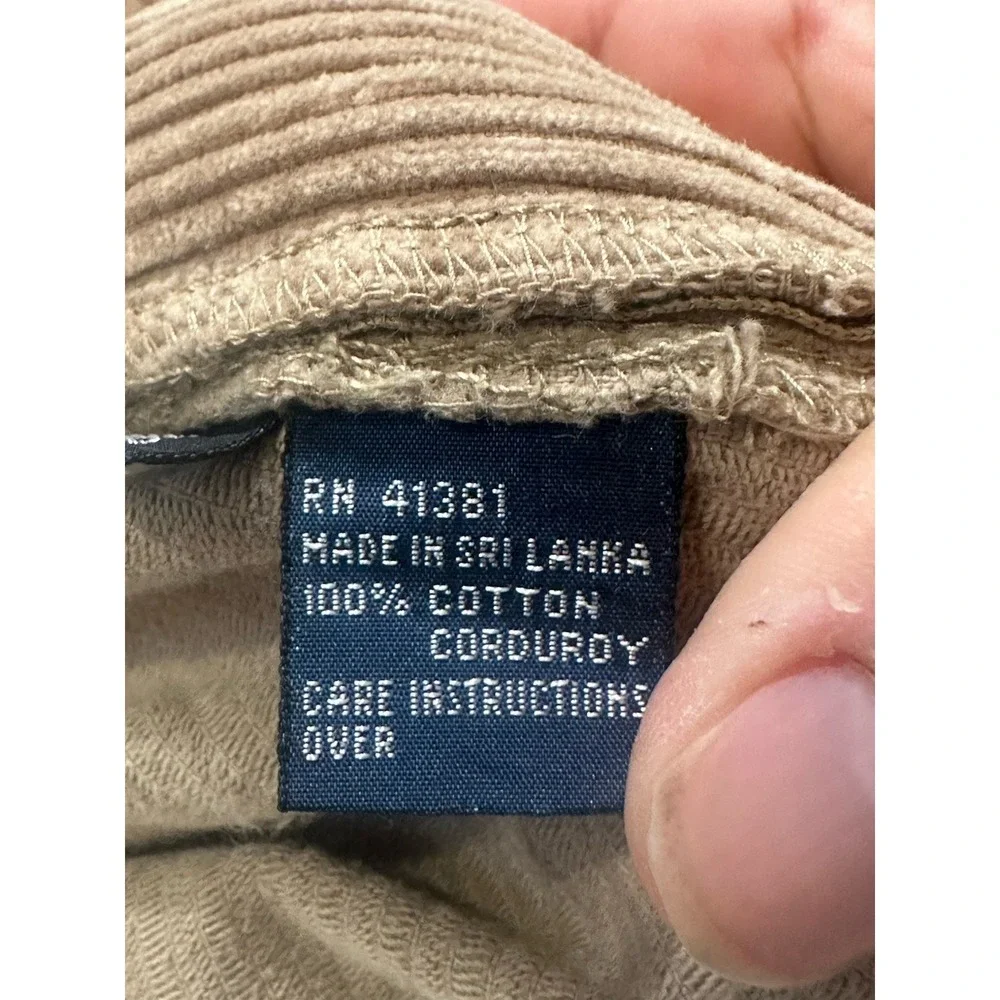 Polo Ralph Lauren Pants Mens 38x32 Tan Andrew Pant Corduroy Pleated Classic Fit